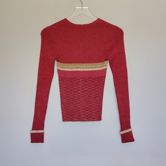 Free People Red Ribbed Top ASO Kelly Alrich on The Society Size S - Picture 9 of 10